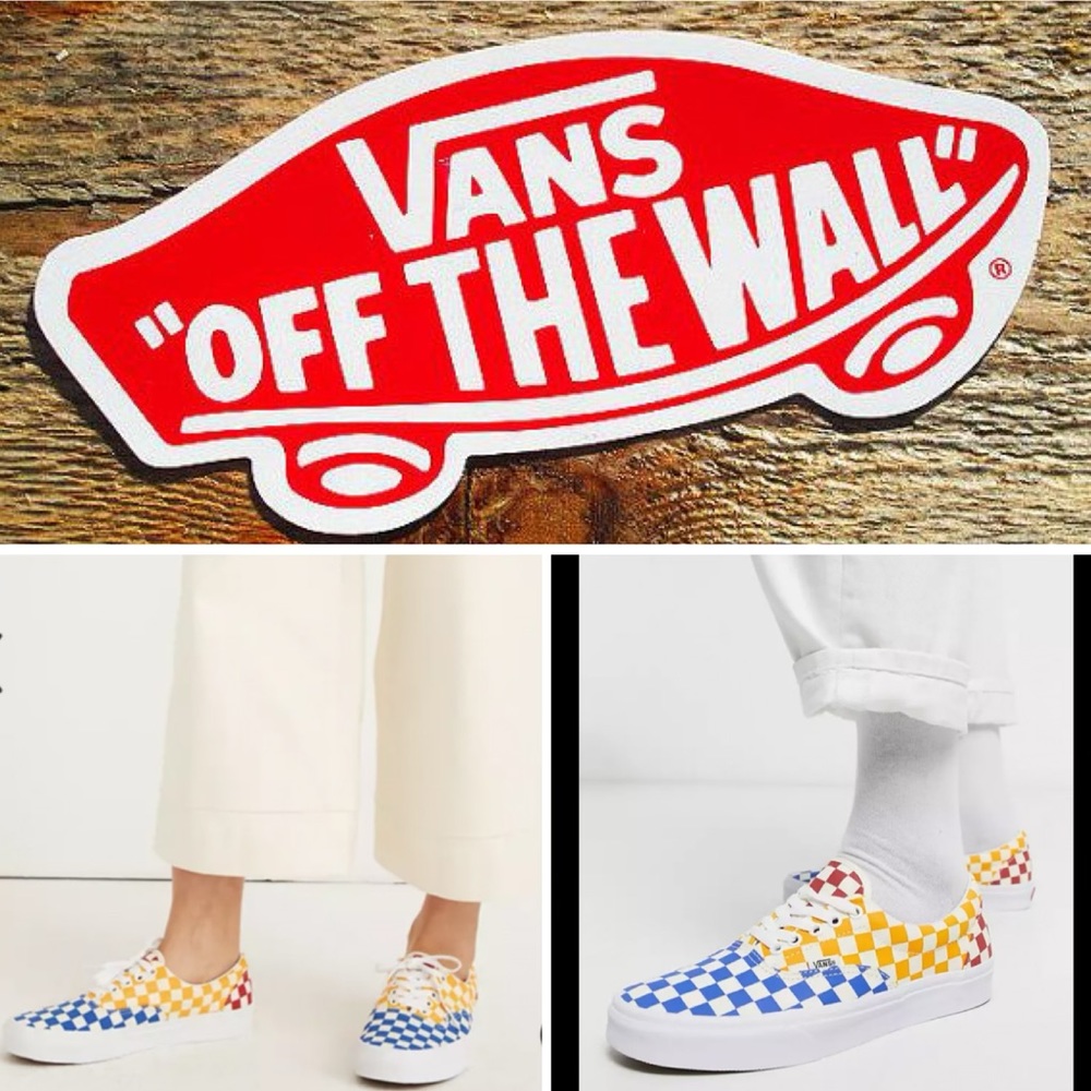🆕💙💛VANS TECHNICOLOR CHECKERBOARD💛💙
